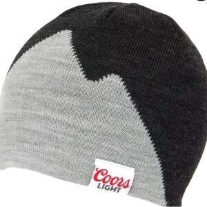 COORS LIGHT Logo Mountain Art Knit Beanie Scull Cap Jacquard Charcoal Hat - OSFM